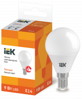 Лампа светодиодная G45 шар 9Вт 230В 3000К E14 IEK
