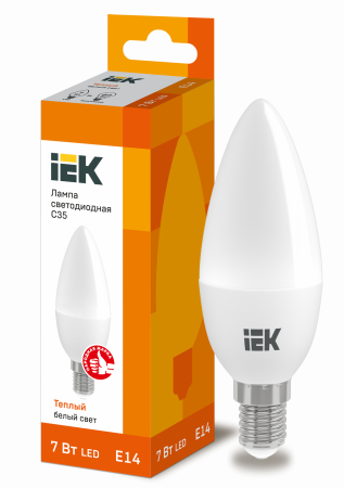 Лампа светодиодная C35 свеча 7Вт 230В 3000К E14 IEK – №1