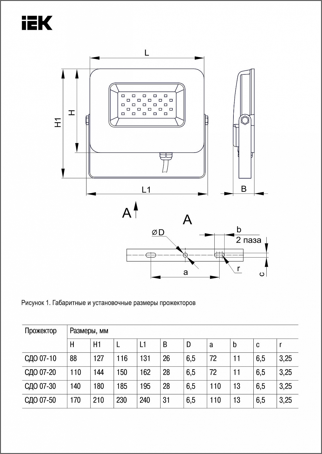 Прожектор светодиодный СДО 07-10 IP65 серый IEK