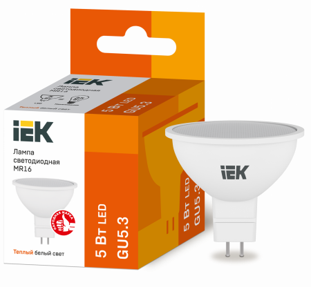 Лампа светодиодная MR16 софит 5Вт 230В 3000К GU5.3 IEK – №1