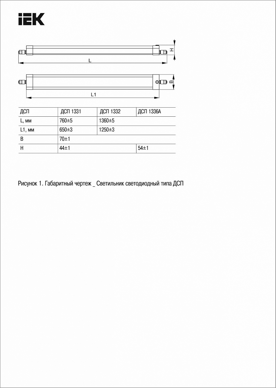 Светильник светодиодный ДСП 1331 18Вт 5000К IP65 600мм IEK