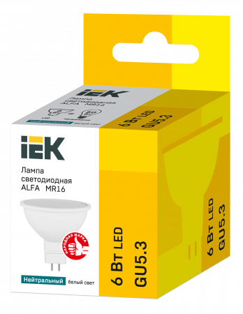 Лампа светодиодная ALFA MR16 софит 6Вт 230В 4000К GU5,3 IEK – №2