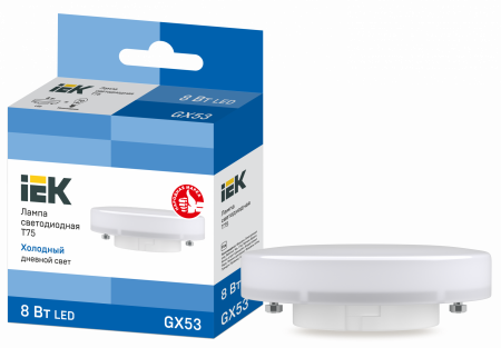 Лампа светодиодная T75 таблетка 8Вт 230В 6500К GX53 IEK – №1